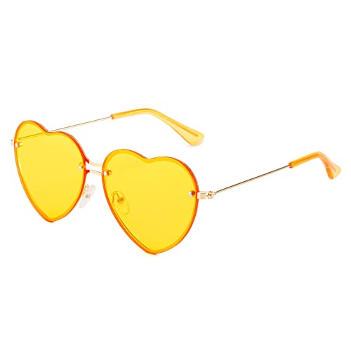 Lunettes de soleil coeur sans monture jaunes pour sublimer vos looks sans alourdir le visage