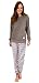 Produktbild Eleganter Damen Frottee Pyjama Schlafanzug mit Bündchen und Herz Motiv - 291 201 13 570, Farbe:grau, Größe2:44/46