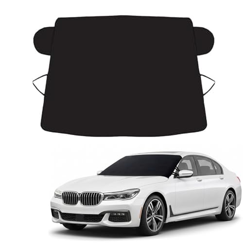 Exterior Car Windshield Cover, Oxford Fabric All Weather Windshield Snow Shield for Windshield & Mirrors, Blocks Snow Ice Frost, Anti-Theft Door Flap, Fits SUV Sedan Truck (69"x42")