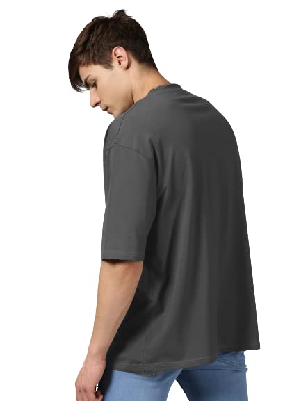 Image of URGEAR Men's Cotton Printed Drop Shoulder - Hip Hop - Down Shoulder- Baggy Loose fit- Stylish Oversized t Shirts for Men