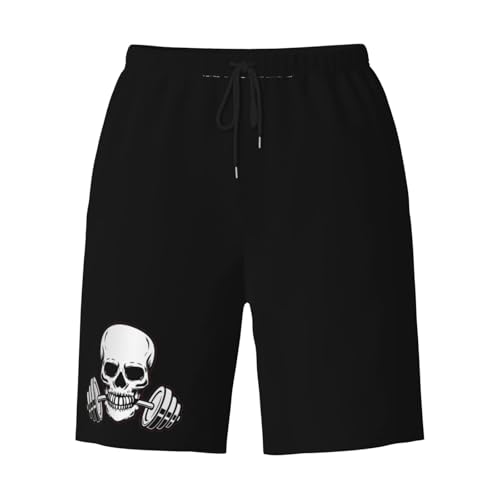 Weightlifting Skull Men's Quick-Dry Board Shorts 7" - Swim Trunks Summer Hawaii Beach3