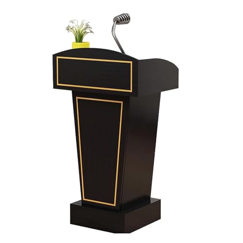 Atril de pie con almacenamiento abierto, para profesores y recepción, tablero de alta densidad para presentaciones y eventos profesionales