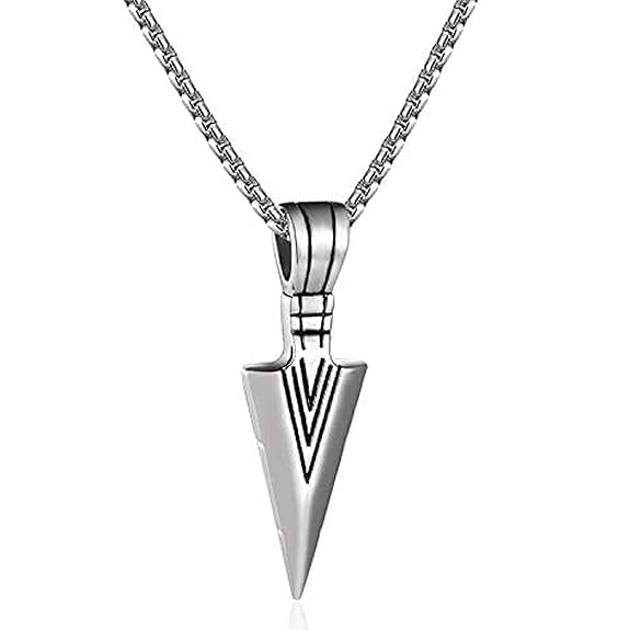Men's Jewellery Silver Arrow Necklace For Men boys Arrow Head Pendant Gift Chain Pendant For Men Boys-image-11
