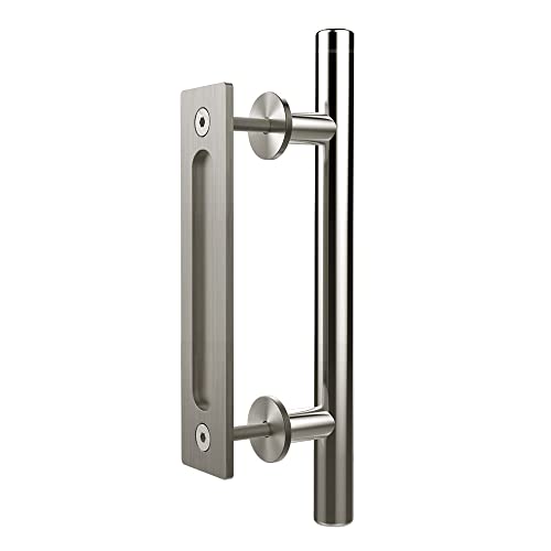 TSMST 30cm Manija de la Puerta de Granero Acero Inoxidable de Tirador de Manija de Puerta de Granero para Puerta de Madera