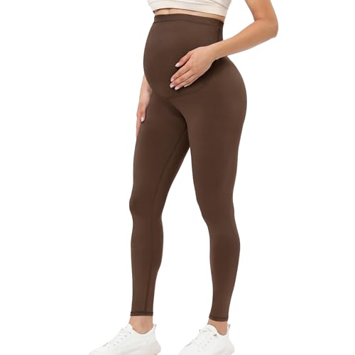 Leggings femininas para gestantes sobre a barriga para gestantes, roupa ativa, treino, ioga, calças justas, Café, GG