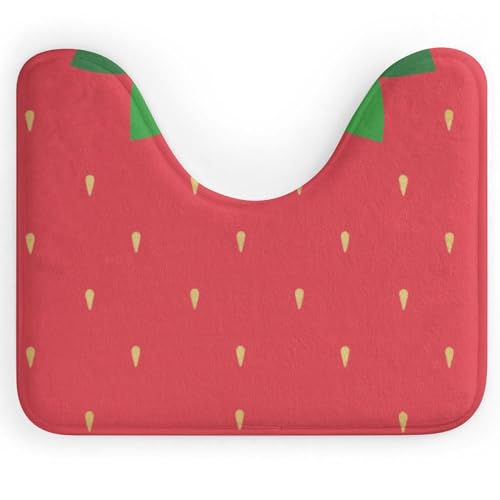 バスマット U字型 イチゴ柄 フルーツ柄 玄関マット トイレマット 足ふきマット 浴室マット マット カーペット 保護マット 室内 屋内 お風呂マット 湯上がりマット 泥落としマット 絨毯 足元マット インドアマット 速乾性 おしゃれ 滑り止め 洗える 吸