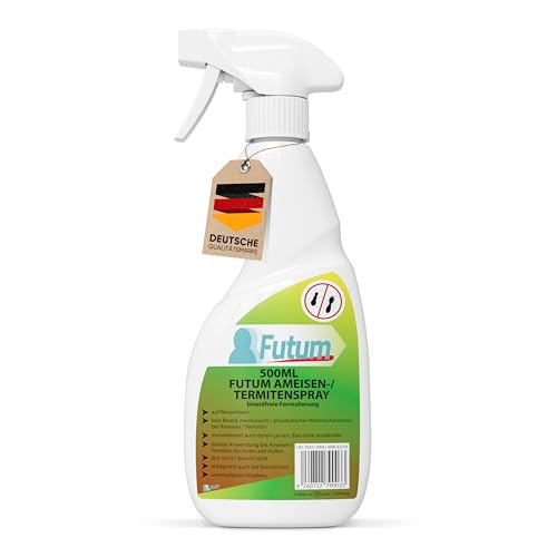 NEU Biozidfreies Ameisen & Termiten Spray 500ml – Effektives Mittel gegen Ameisen im Haus oder Garten – Ant Spray & Termitenspray – Geruchsarm und Fleckenfrei – Anti Ameisen Spray von FUTUM