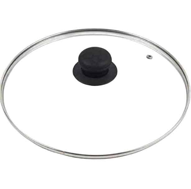 26cm Clear Glass Replacement Pan Lid with Knob, Wok Lid, Stir Fry Pan Cover, Stock Pot Lid, Saucepan Lid, Heat Resistant Kitchen Cookware Cover