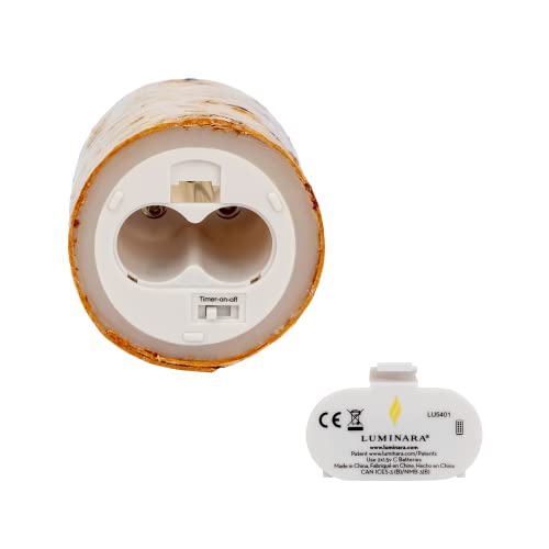 Luminara Flameless Candle Pillar Wrapped With Real Birch Bark - Moving Flame Led Battery Operated Lights - Unscented - Remote Sold Separately (3.25 X 8.5-Inch) #TOP5