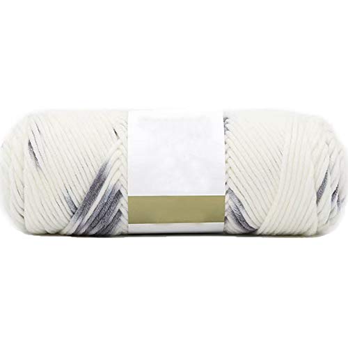 Image of White Gray Soft Cotton Crochet Yarn 100g /0.22lb - Rainbow Gradient DIY Knitting for Sweater, Bag, Hat, Scarf - Worsted Super Soft Warm Hand Knit