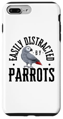 Easy Distracted By Parrots Funny Parrot �X�}�z�P�[�X iPhone 7 Plus/8 Plus �p