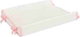 Trocador Americano Bebe Comoda Fralda Com Abas Impermeavel Anatomico Com Capa Plástica Algodão Macio Palha com Rose (65cm x 45cm)