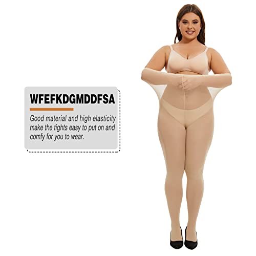 Image of MANZI Plus Size Tights for Women Queen Size Nylons Stockings Pantyhose