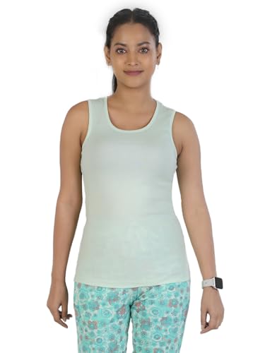 Image of Rupa Colors Playsure Solid 100% Combed Cotton Rib Fabric, Women's Standard Fit Tank Top, Sleeveless Pack of 1