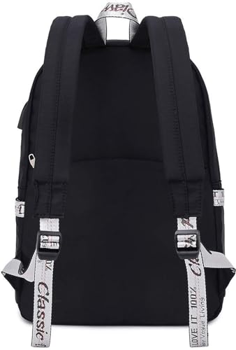 Backpacks for Girls Backpack for School Bag Bookbag Aesthetic Cute School Backpack for Girls Teens (Black)4