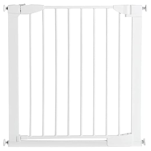 Munchkin Zelfsluitend Traphekje, Babyhekje Voor Baby's En Peuters, Pressure Fit Veiligheidshekje, Geschikt Voor Deuropeningen En Trappen, Traphekje Zonder Boren 76 - 82 cm - Wit