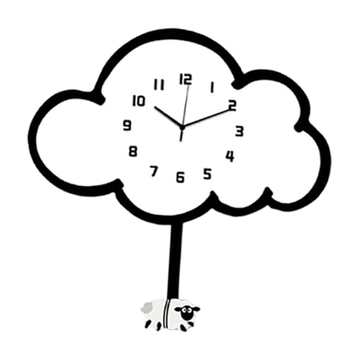 Horloge murale en nuage de bois silencieuse pour déco design et apaisante