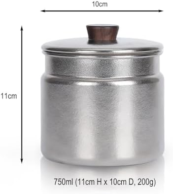 RUNGEAISNI Titanium Tea Canister with Silicone Seal Portable Mini Tea Storage Jar for Home & Travel Multi-Use Airtight Container for Loose Leaf Tea, Spices, Powders RT074T (750ml) - Thumbnail 4