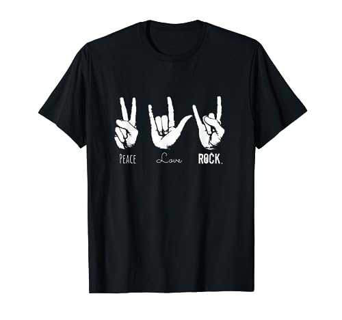 Peace, Love, Rock - Camiseta Rock Camiseta