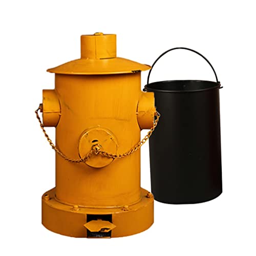 Poubelle en fer style industriel jaune de 25x40 cm pour intérieur créatif