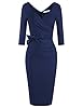 MUXXN Women's Vintage Faux Wrap V Neck 3/4 Sleeve ... #2