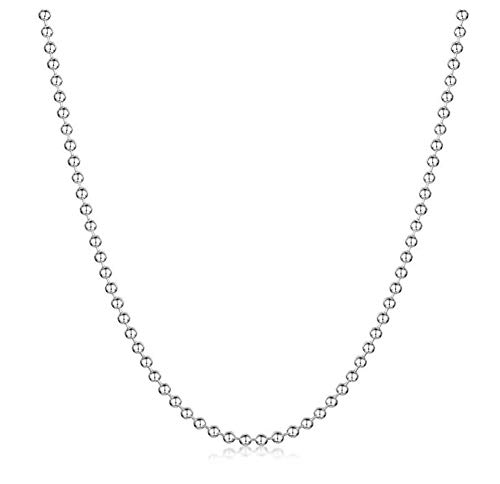Adabele 1Pc Authentic 925 Sterling Silver 1.0Mm Dainty Cute Ball Link Chain Necklace 16 Inch For Men Women Made In Italy Hypoallergenic Nickel Free Ss130-16 #TOP1
