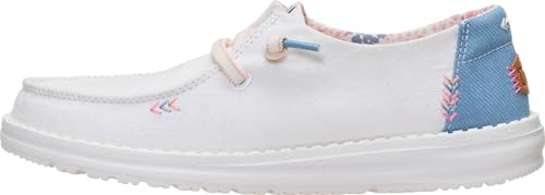Image of HEYDUDE Women's Wendy Floral Boho Slip On Loafer | Lightweight Easy On Canvas Shoe with Elastic Laces Flexible Outsole