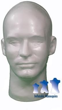 Male Head, Styrofoam White by Inflatable Mannequins