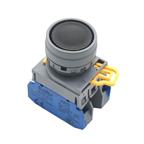 Bouton-poussoir momentané 22mm LAY6 noir avec contact argent haute conductivité