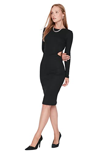 TRENDYOL Damen Figurbetont Bodycon Asymmetrischer Kragen Gestrickt Große...