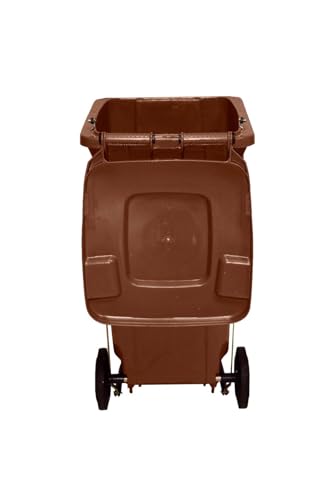 Miniatura 5 de Jardin202 - Cubo De Basura 120 Litros Con Pedal Y Ruedas Contenedor De Basura Robusto Con Pedal 120 L Marrón