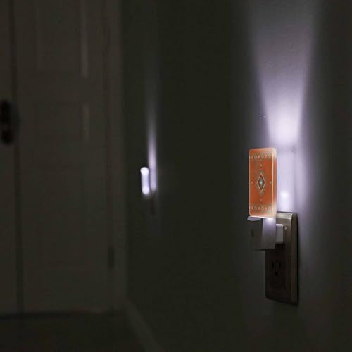 Image of LED Night Light,Western Southwest Copper Turquoise Petroglyph Tribal LED Night Light Plug into Wall with Dusk to Dawn Light Sensor White Energy Efficient Nightlight for Bedroom Living Room