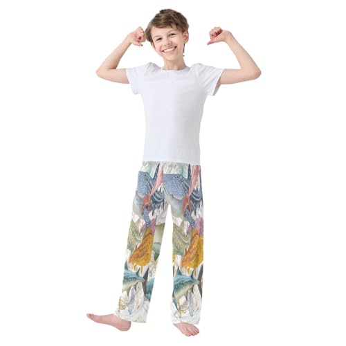Cute Sea Creatures Pajama Lounge Pants with Pockets Sleepwear Soft Elastic Waist PJ Bottoms 6-14 Years3