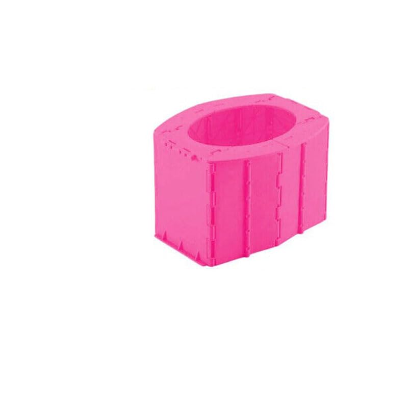 Outdoor Travel Folding Toilet Portable Mobile Seat Camping Hiking (Pink Toilet, 300g), Without Bags.