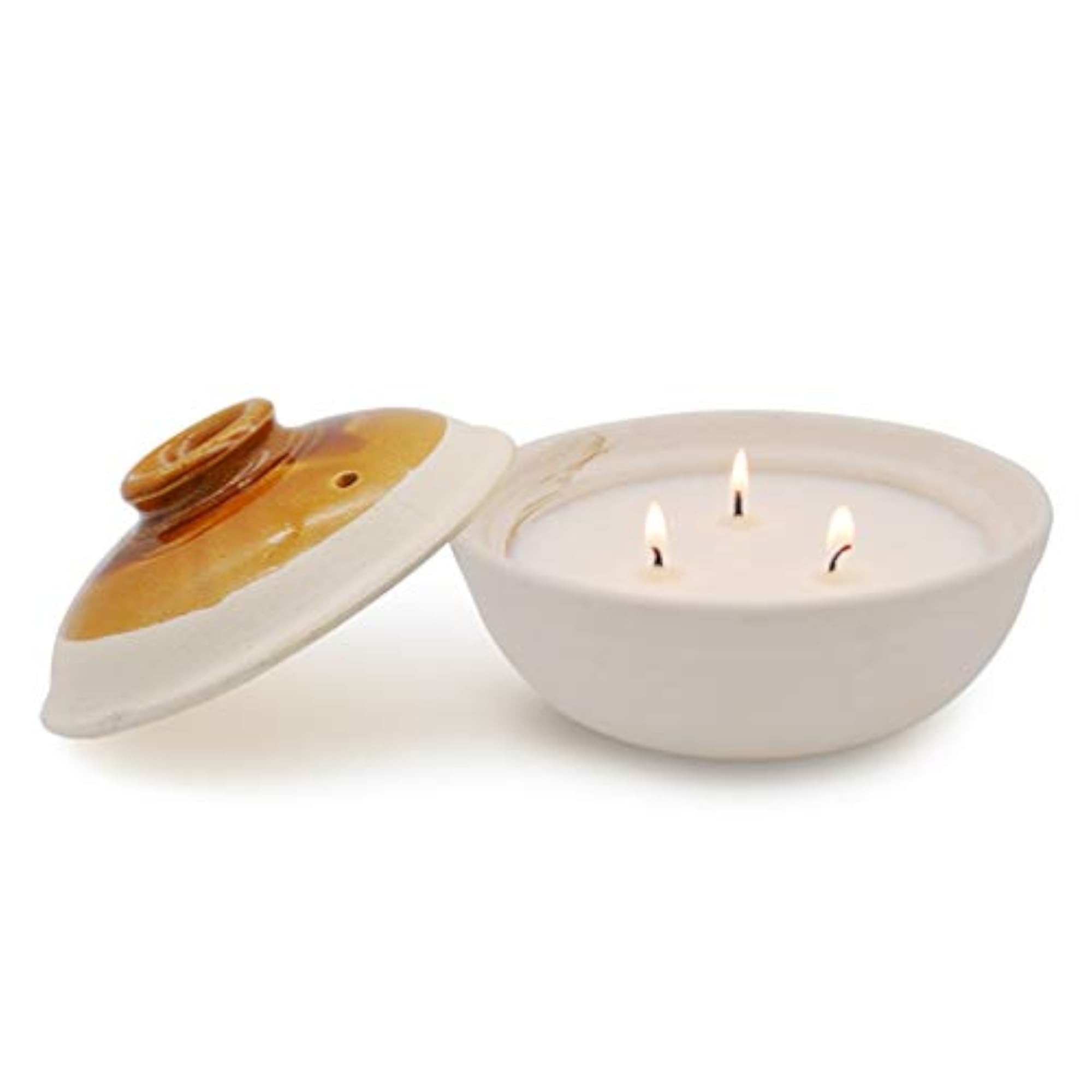 Citronella Candles, Coarse Pottery Container