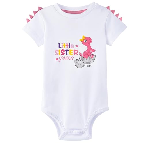 WAWSAM Hermanita Body Bebé Niña Dinosaurio Mameluco Manga Corta Dino Bodysuit Algodón Recién Nacido Personalizado Bodies Ropa Bautizo Baby Niña Blanco Mono (blanco, 3-6 meses) WAWSAM Hermanita Body Bebé Niña Dinosaurio Mameluco Manga Corta Dino Bodysuit Algodón Recién Nacido Personalizado Bodies Ropa Bautizo Baby Niña Blanco Mono (blanco, 3-6 meses)