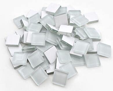 Tesselles mosaique 100 pcs couleur carré transparent carreaux de mosaïque de verre cristal transparent transparent pour DIY Projets d'art Mosaique verre ( Color : E , Mosaic Tile Size : 1.5cm*1.5cm )