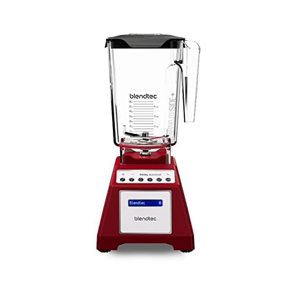 Blendtec Total Classic Original Blender – WildSide+ Jar (90 oz) – Professional-Grade Power – 6 Pre-programmed Cycles – 10-speeds – Red
