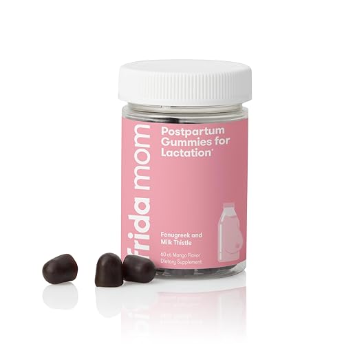 Image of Frida Mom Postpartum Gummies for Lactation | Chewable Supplement Made with Fenugreek + Milk Thistle to Increase Milk Supply | 60 Count