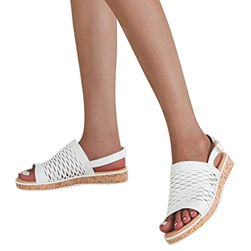 Sandales compensées blanches à strass pour sublimer chaque pas - 2