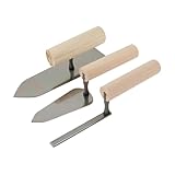赤長(Akakanechou) 左官ごて 3点セット 中塗り180mm、柳刃105mm、目地コテ9mm