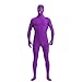 Produktbild Yuanu Unisex Cosplay Bühnen Performance Kostüm Reine Farbe Haut Anzug Ganzkörperanzug Exposed Augen Und Mund Violett L