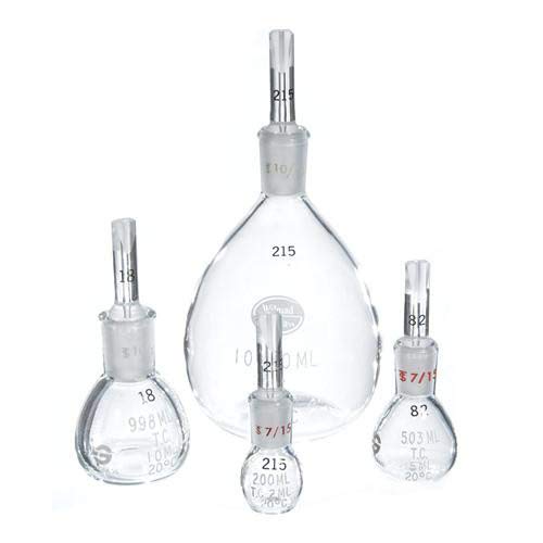 Wilmad-Lab Glass LG-3540-110 Specific Gravity Bottle, Gay Lussac, Adjusted, 100 mL Capacity