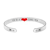 JoycuFF Bonus Mom Bracelets Birthday Christmas Mothers Day Thanksgiving Gifts for Mama Mummy Stainle