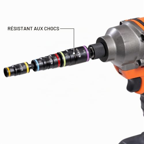 Douilles à choc magnétiques Klein Tools 32933M avec code couleur - 6
