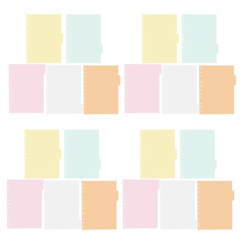 4 juegos de separadores de plástico con pestañas de colores para carpetas y archivos