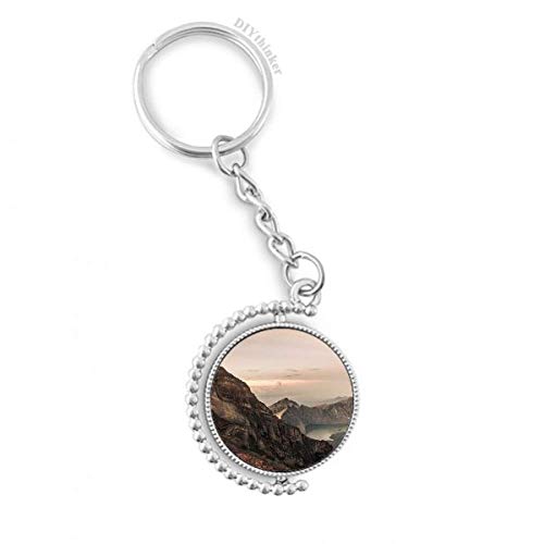 Llavero giratorio de paisaje de desierto y montaña con sol DIYthinker
