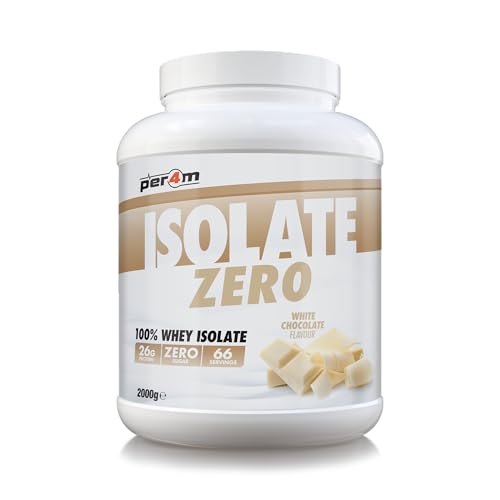 Per4m Isolate Zero Premium Whey Protein Powder | Superior Flavour Ultra Filtered + Amino Acids | Fast Absorbing Zero Sugar Gluten Free Shake for Lean Muscle & Recovery (2kg, White Chocolate)