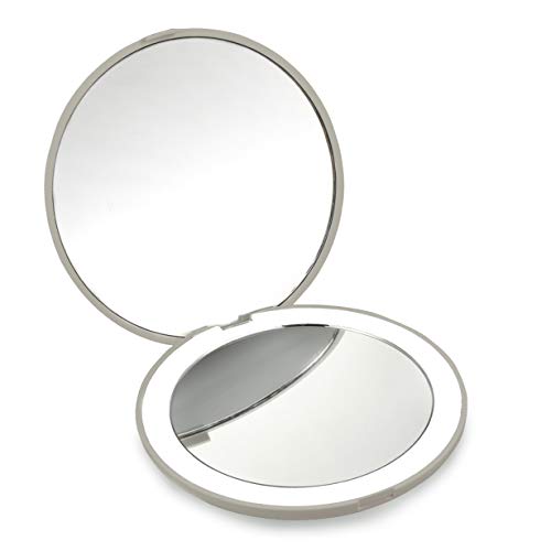 Best Compact Mirror- 10X MAGNIFYING Mirror with Light- Small Travel Mirror for Pocket
