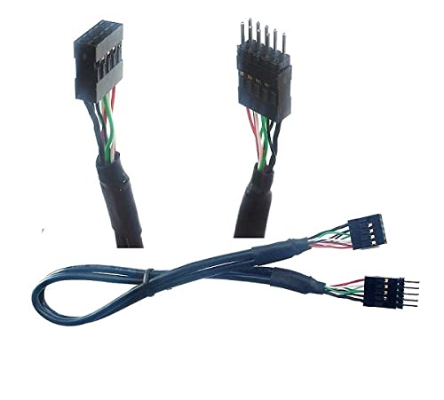 Micro SATA Cables USB 2.0 10 Pin Male to Female Internal Motherboard Extension Cable - 16 Inches